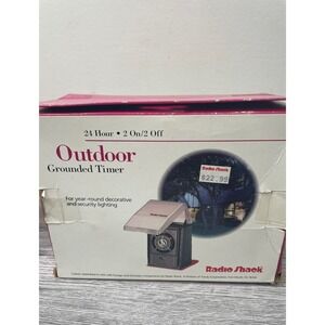 Radio Shack Outdoor Grounded Timer 24 Hour Heavy Duty 61-1075 Raintight Black